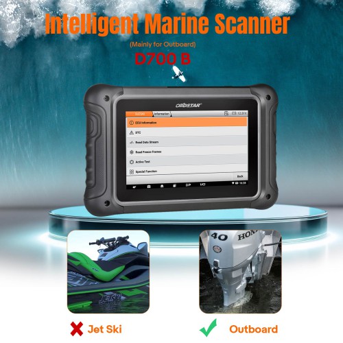 OBDSTAR D700 B Intelligent Marine Scanner – Outboard Diagnostic Tool for Mercury, Parsun & Evinrude