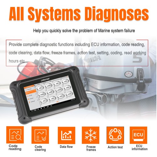 OBDSTAR D700 B Intelligent Marine Scanner – Outboard Diagnostic Tool for Mercury, Parsun & Evinrude