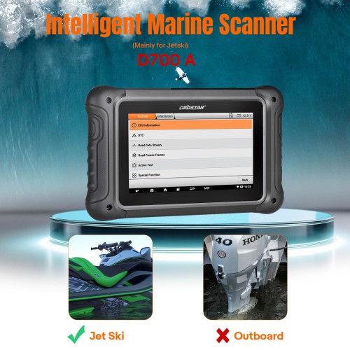 OBDSTAR D700 A Intelligent Jetski Scanner –  Supports Honda, Yamaha, Kawasaki & BRP (Sea-Doo)