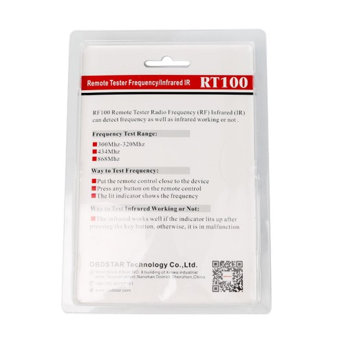 OBDSTAR  RT100 Remote Tester Frequency/Infrared IR