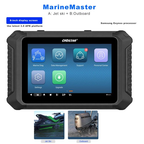 OBDSTAR MarineMaster A + B for Jet ski Outboard Read/Clear Code, Data Flow, Freeze Frames, Action Test