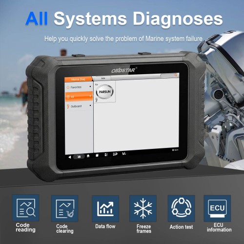 OBDSTAR MarineMaster A + B for Jet ski Outboard Read/Clear Code, Data Flow, Freeze Frames, Action Test