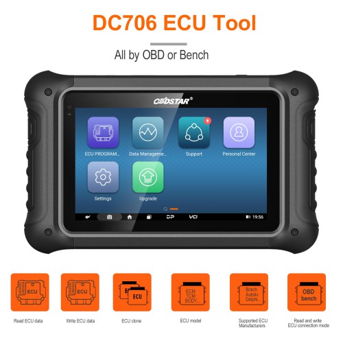 (Second-hand 95% New)OBDSTAR DC706 DC 706 Full Version ECU/TCM/BCM Programmer for Cars & Motorcycles, Clone by OBD/Bench/Boot, Supports Checksum & I/O