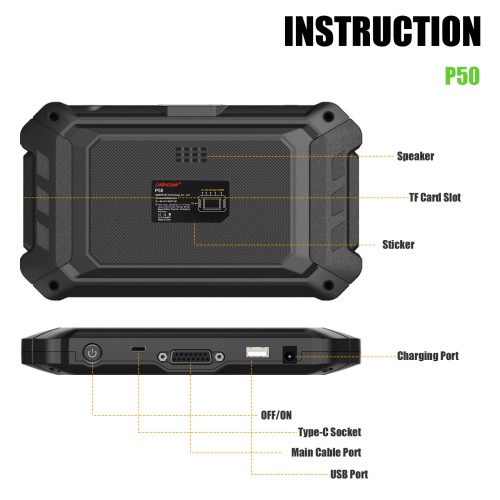 (Seond Hand 95% New)OBDSTAR P50 Airbag Reset Tool – Cover 95 Brands, 14,900+ ECU Part Numbers, OBD & Bench Mode, Supports SAS/Battery/ECM Reset