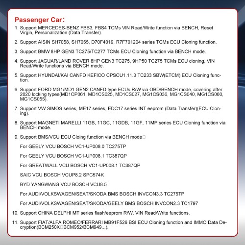 OBDSTAR ECU Master EUCmaster Configuration A for Passenger Car and EV Car TCM ECM BCM BMS VCU