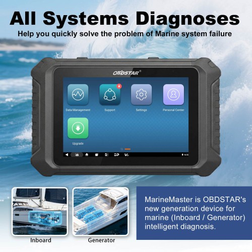 OBDSTAR MarineMaster C: Inboard + D: Generator Read/Clear Code, Data Flow, Freeze Frames, Action Test