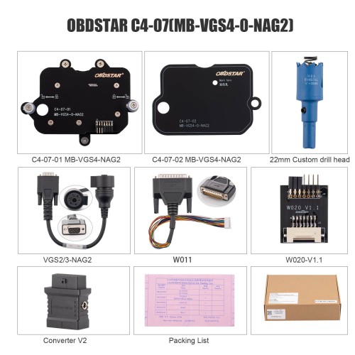 OBDSTAR C4-07(MB-VGS4-0-NAG2) Adapter Kit Full Configuration
