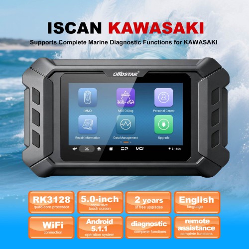 OBDSTAR iScan KAWASAKI Marine Diagnostic Tool Support Code Reading Code Clearing Data Flow Action Test 2 Years Free Update